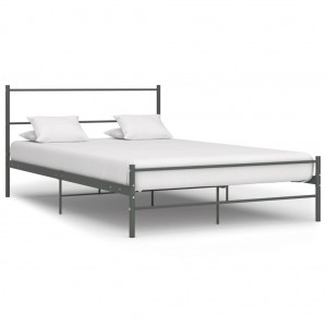 Estructura de cama de metal gris 140x200 cm D