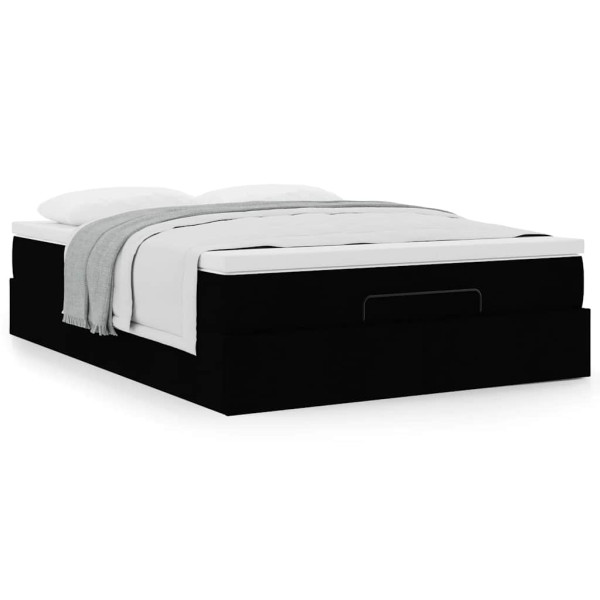 Estructura cama otomana colchón tela negro 140x200cm Estructura cama otomana colchón tela negro 140x200cm D