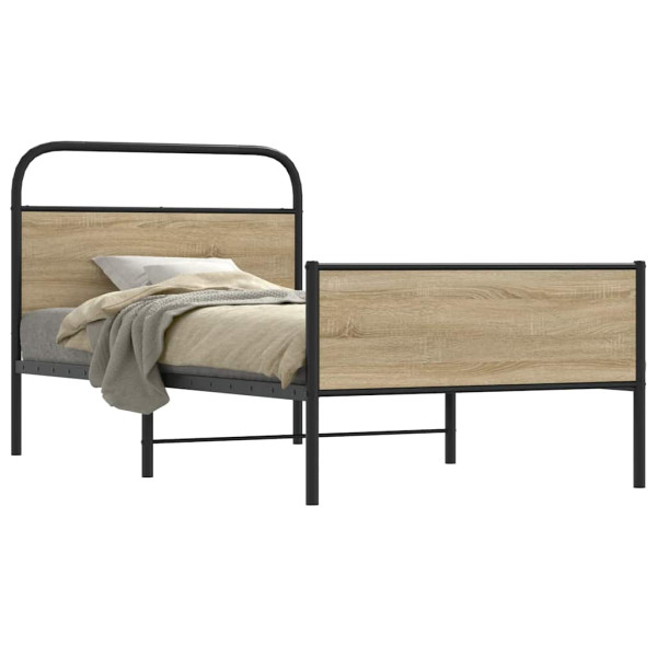 Estructura de cama sin colchón 107x203 cm madera roble Sonoma Estructura de cama sin colchón 107x203 cm madera roble Sonoma D