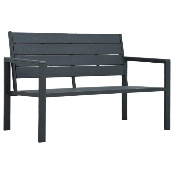 Banco de jardín de HDPE aspecto de madera gris 120 cm D