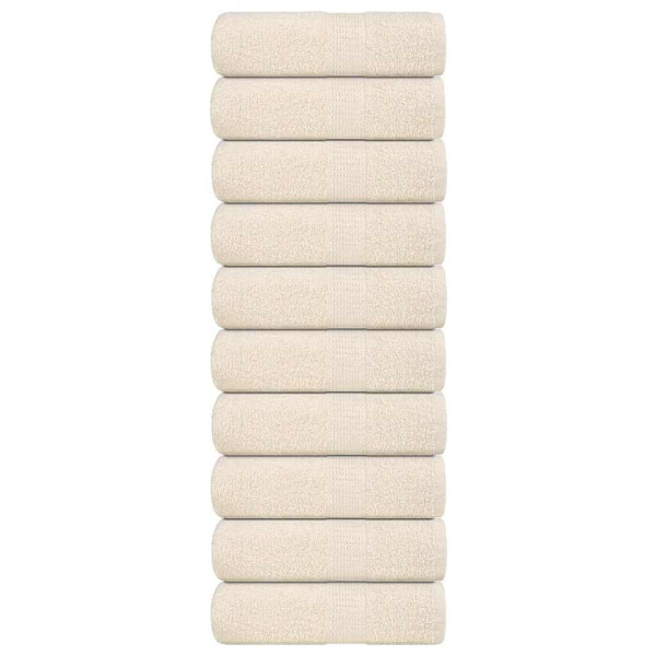 Toallas 10 uds 100% algodón crema 30x30 cm 360 gsm D