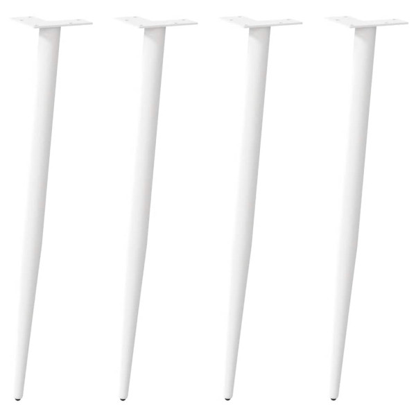 Patas para mesa de centro cónicas 4 uds acero blanco 72-73 cm D