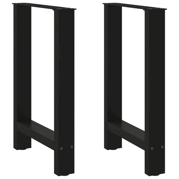 Pés de mesa de aço preto 2 pcs 60x (72-73) cm D