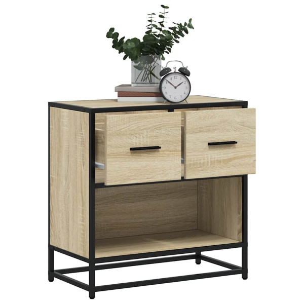 Mesita de noche roble sonoma 60x31x60 cm madera contrachapada D