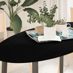 Tablero de mesa ovalado madera maciza de roble 120x60x2 cm D