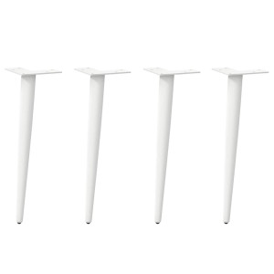 Patas para mesa de centro cónicas 4 uds acero blanco 30-31 cm D