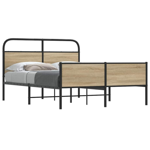 Estructura de cama sin colchón 140x190 cm madera roble Sonoma Estructura de cama sin colchón 140x190 cm madera roble Sonoma D