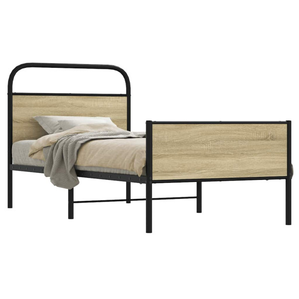 Estructura de cama sin colchón 80x200 cm madera roble Sonoma Estructura de cama sin colchón 80x200 cm madera roble Sonoma D