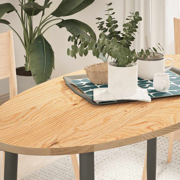 Tablero de mesa ovalado madera maciza de roble 120x60x2 cm D