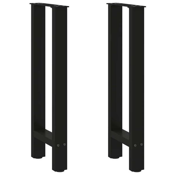 Patas de mesa de centro acero negro 2 uds 28x(72-73) cm D