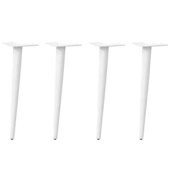 Patas para mesa de centro cónicas 4 uds acero blanco 42-43 cm D