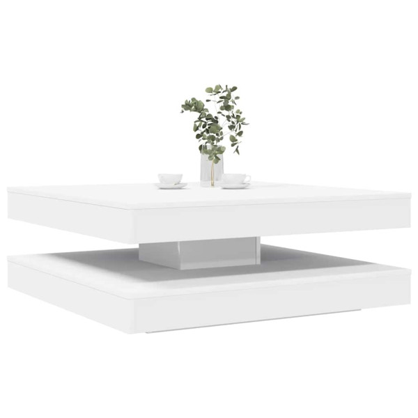 Mesa de centro giratoria 360 grados blanco 90x90x34.5 cm Mesa de centro giratoria 360 grados blanco 90x90x34.5 cm D
