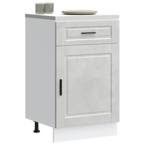 Mueble bajo de cocina porto gris cemento madera reconstituida D
