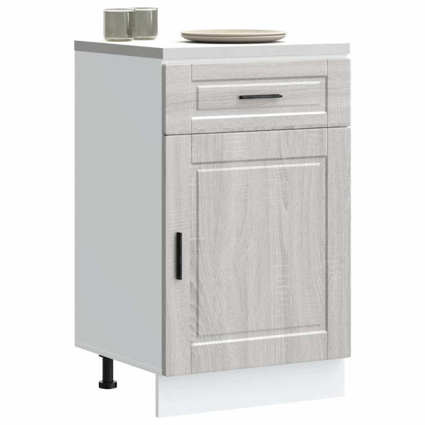 Mueble bajo de cocina porto gris sonoma madera reconstituida Mueble bajo de cocina porto gris sonoma madera reconstituida D