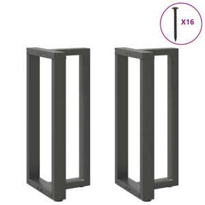 Patas de mesa bar forma T 2 uds acero antracita 40x35x(91-92)cm D