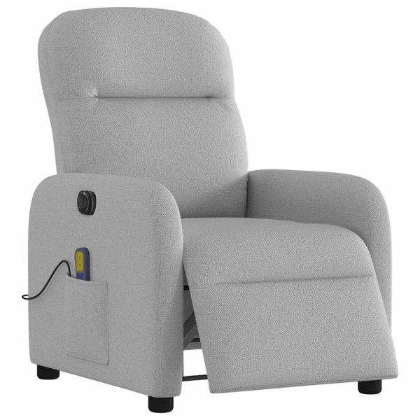 Sillón reclinable de masaje eléctrico tela gris nube M 3