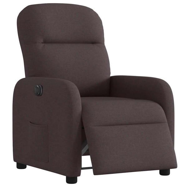 Sillón reclinable eléctrico tela marrón oscuro M 3