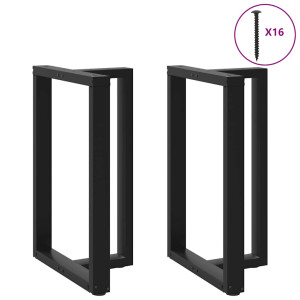 Patas de mesa de bar forma T 2 uds acero negro 60x35x(91-92) cm D