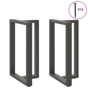 Patas de mesa bar forma T 2 uds acero antracita 60x35x(91-92)cm D