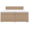 Cama box spring con colchón cuero sintético capuchino 200x200cm 4