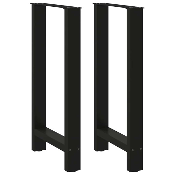 Patas de mesa de centro acero negro 2 uds 40x(90-91) cm D