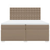 Cama box spring con colchón cuero sintético capuchino 200x200cm 4