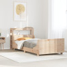 Estructura de cama sin colchón madera maciza pino 75x190 cm 1
