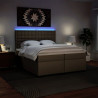 Cama box spring con colchón cuero sintético capuchino 200x200cm 5