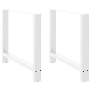 Patas de mesa de centro acero blanco 2 uds 90x(72-73) cm D