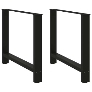 Patas de mesa de centro acero negro 2 uds 100x(72-73) cm D