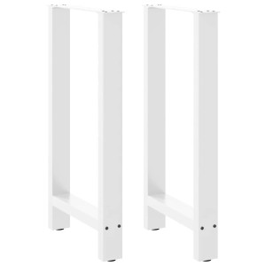 Patas de mesa de centro acero blanco 2 uds 50x(90-91) cm D