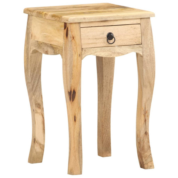 Mesita de noche de madera maciza de mango 28x28x46 cm D