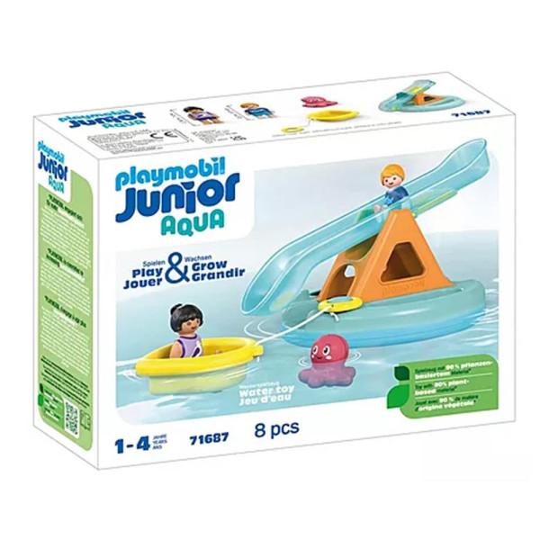 Playmobil junior aqua: ilha de banho com escorregador D