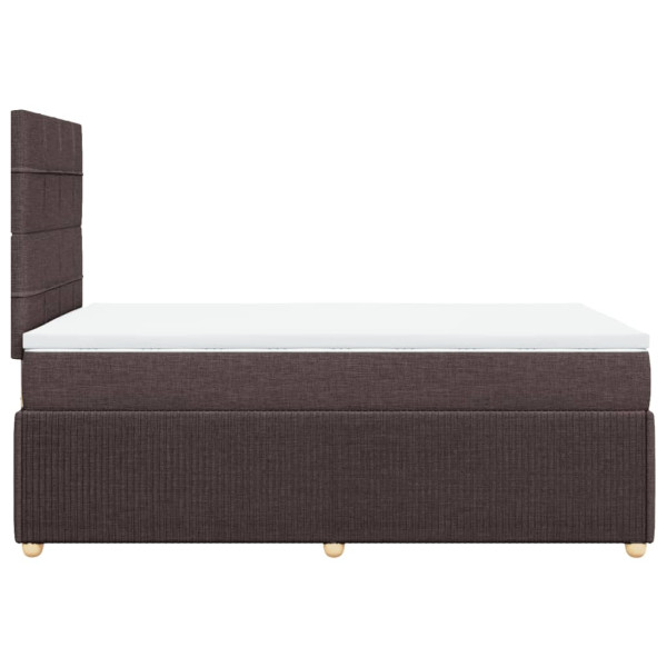 Cama box spring con colchón tela marrón oscuro 120x190 cm M 5
