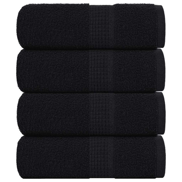 Toallas de jabón 4 uds negro 30x30 cm 360 gsm 100% algodón D