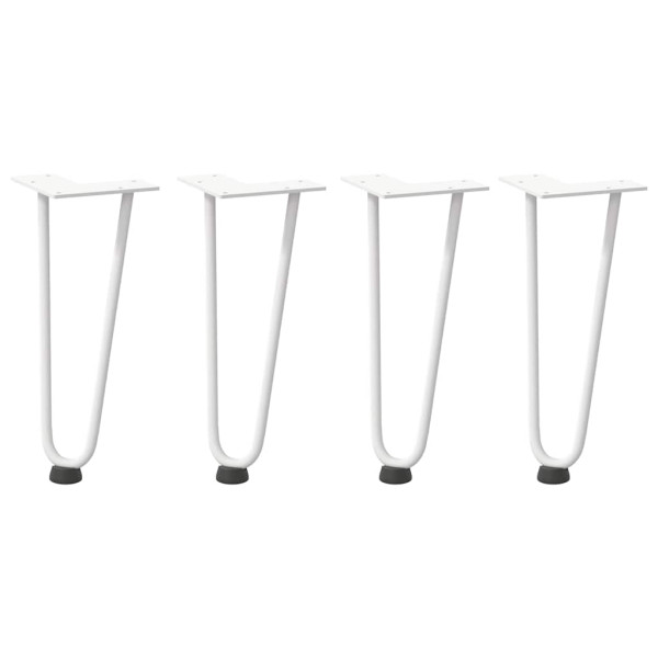 Patas de mesa tipo horquilla 4 uds acero macizo blanco 30 cm M 2