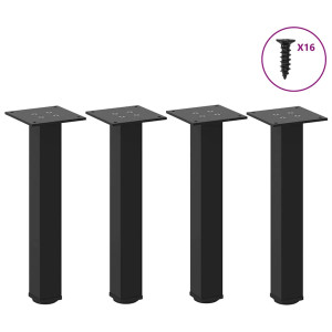 Pernas para mesa de centro 4 peças aço preto 30-32 cm D