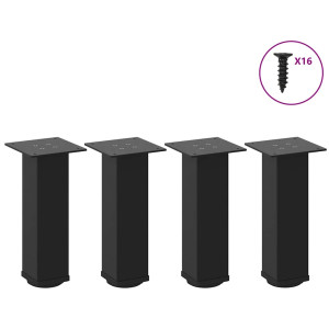 Pernas para mesa de centro 4 peças aço preto 30-32 cm D