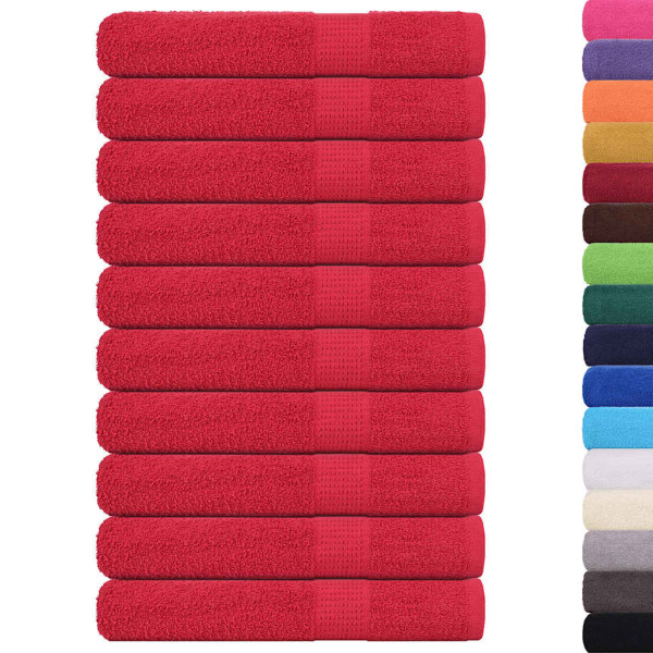 Toallas de sauna 10 uds 100% algodón rojo 80x200 cm 360 gsm M 2