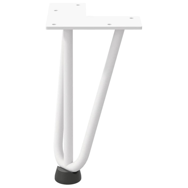 Patas de mesa tipo horquilla 4 uds acero macizo blanco 20 cm M 5