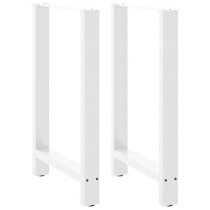 Pernas de mesa de centro em aço branco 2 unidades 60x(90-91) cm D