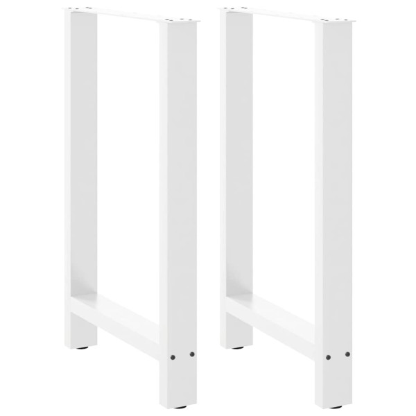 Patas de mesa de centro acero blanco 2 uds 60x(90-91) cm D