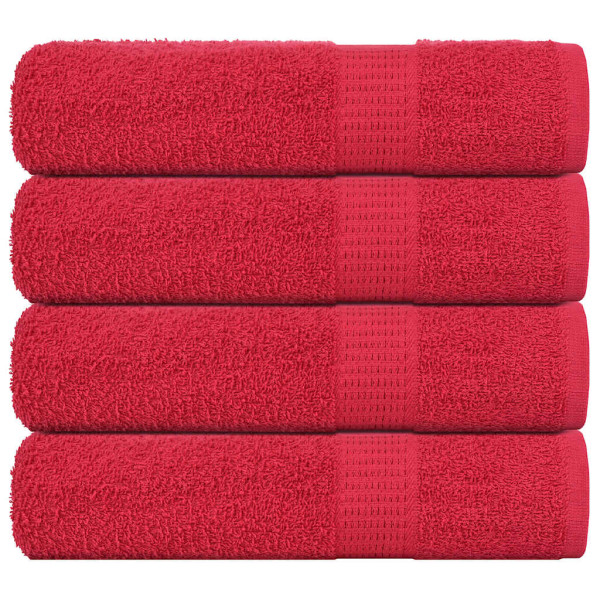 Toallas de baño 4 uds rojo 100x150 cm 360 gsm 100% algodón D