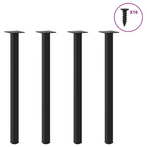 Pernas para mesa de centro 4 peças aço preto 72-74 cm D