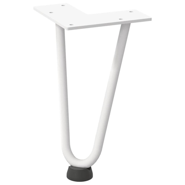Patas de mesa tipo horquilla 4 uds acero macizo blanco 20 cm M 4