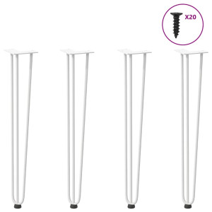 Patas de mesa tipo horquilla 4 uds acero macizo blanco 72 cm D