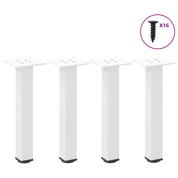 Pernas para mesa de centro 4 peças aço branco 42-44 cm D