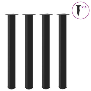 Padrões para a mesa central 4 pcs de aço preto 90-92 cm D