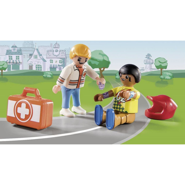 Playmobil  duck on call accion ambulancia ayuda al piloto de carreras M 2