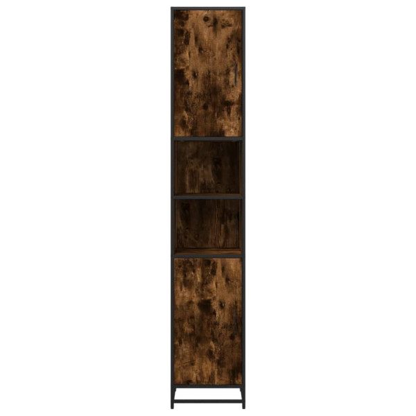 Armario de baño madera y metal roble ahumado 35x37.5x188.5 cm M 5